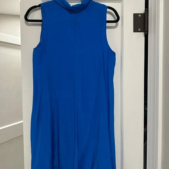 Amanda Uprichard Royal Blue Collared Mini Dress 100% Silk - Picture 6 of 16